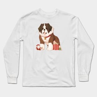 Cute St. Bernard Drawing Long Sleeve T-Shirt